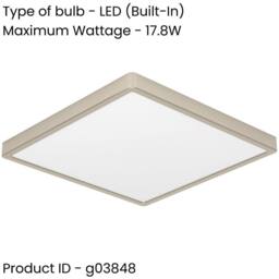 Loops 2 PACK Sleek Satin Nickel Square Ceiling Light for Indoor Space in Metallics - thumbnail 2
