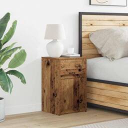Berkfield Home Bedside Cabinet 2 pcs Old wood 38 x 34 x 61 cm Particle board in Brown - thumbnail 4
