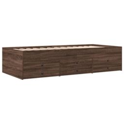 Berkfield Home Daybed with Drawers without Mattress Brown Oak 75x190 cm Small Single - thumbnail 3