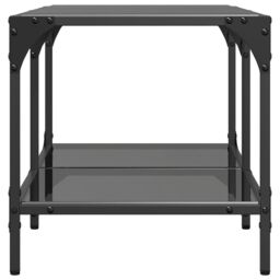 Berkfield Home Coffee Table with Black Glass Top 78.5x40x40 cm Steel - thumbnail 5