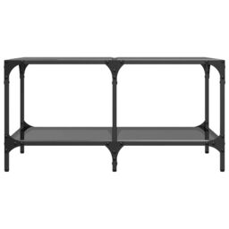 Berkfield Home Coffee Table with Black Glass Top 78.5x40x40 cm Steel - thumbnail 4