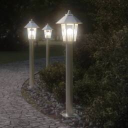 Berkfield Home Outdoor Floor Lamp Silver 80 cm Stainless Steel
