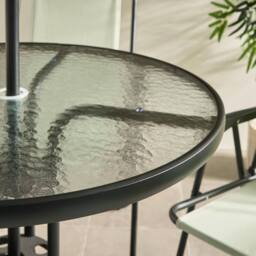 OHS 6 Piece Patio Set Outdoor Table Chairs Parasol Garden Furniture in Pale Green - thumbnail 5