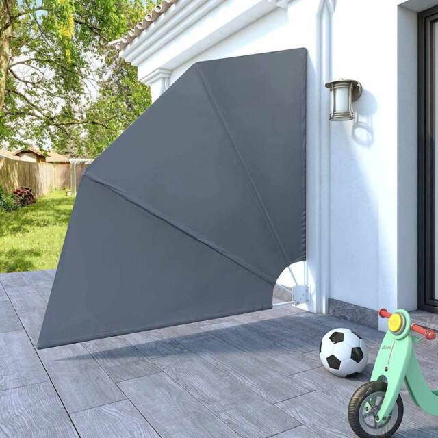 Berkfield Home Durable Collapsible Balcony Side Awning Grey 210x210 cm - image 1