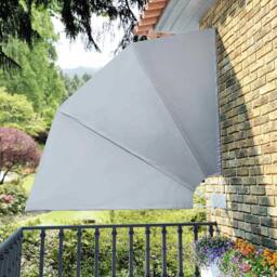 Berkfield Home Durable Collapsible Balcony Side Awning Grey 210x210 cm - thumbnail 2