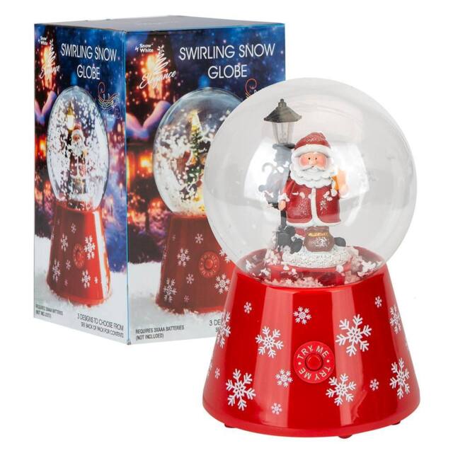 VFM e-Store Christmas Snow Globe Light Up Blower 18cm x 12cm Santa X 1 in Pink - Size: 18 cm x 12 cm - image 1