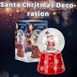 VFM e-Store Christmas Snow Globe Light Up Blower 18cm x 12cm Santa X 1 in Pink - Size: 18 cm x 12 cm - thumbnail 3