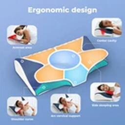 EONLION Cervical Contour Memory Foam Pillow for Neck Pain Relief Side Sleeper in White - thumbnail 4