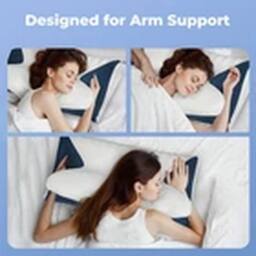 EONLION Cervical Contour Memory Foam Pillow for Neck Pain Relief Side Sleeper in White - thumbnail 3