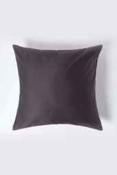 Homescapes Continental Egyptian Cotton Pillowcase 1000 TC, 80 x 80 cm in Dark Grey - thumbnail 1