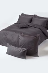 Homescapes Continental Egyptian Cotton Pillowcase 1000 TC, 80 x 80 cm in Dark Grey - thumbnail 4