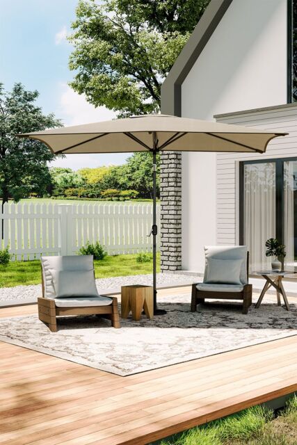 Living and Home 3m*2m Waterproof Rectangular Garden Parasol(Base is not included) in Khaki - image 1