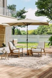 Living and Home 3m*2m Waterproof Rectangular Garden Parasol（Base is not included） in Khaki - thumbnail 2
