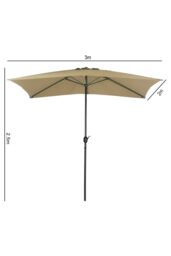 Living and Home 3m*2m Waterproof Rectangular Garden Parasol（Base is not included） in Khaki - thumbnail 6