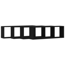Berkfield Home Wall Shelves - Set of 4, Black Oak, 80x15x26 cm, Made from Engineered Wood - Size: 80 x 15 x 26 cm - thumbnail 5