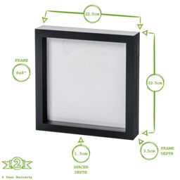 "Nicola Spring 3D Box Photo Frames - 8"" x 8"" - White - Pack of 2" - thumbnail 4