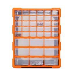 Dprodo 39-Drawer Plastic Drawer Storage Cabinet in Orange - Size: 600mm