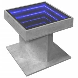 Berkfield Home Coffee Table with LED Concrete Grey 50x50x45 cm Engineered Wood - Size: 50 x 50 x 45 cm - thumbnail 3