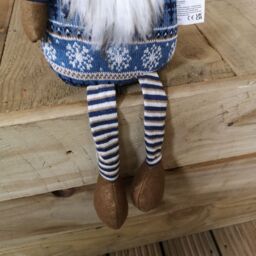 Samuel Alexander 48cm Tall Christmas Gnome Gonk Nordic Decoration Blue Body Hat Bell Dangly Legs - thumbnail 4