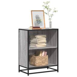 Berkfield Home Modern Book Cabinet Grey Sonoma 60x35x76 cm Engineered Wood - Size: 60 x 35 x 76 cm - thumbnail 2