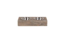 Red Hamper Wooden Dog Feeding Station in Brown - thumbnail 2