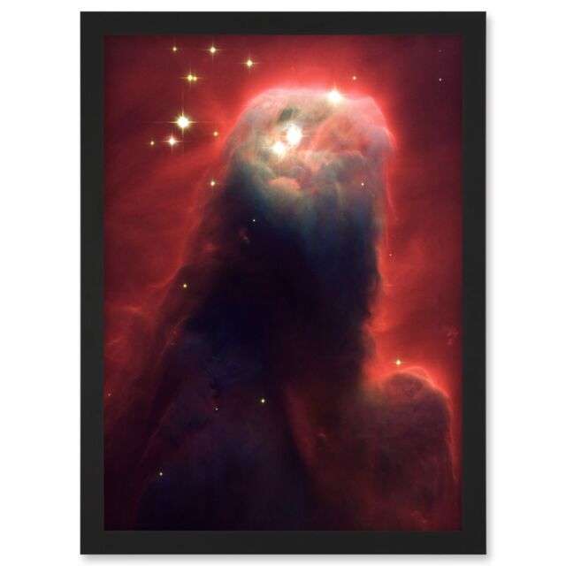 Artery8 Hubble Space Telescope Image Cone Nebula NGC 2264 Large Red Blue Pillar Of Gas & Dust In Star Forming Incubator Region Art Print Framed - image 1