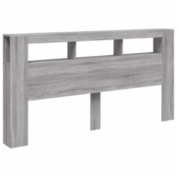 Berkfield Home LED Headboard Grey Sonoma 200 cm Engineered Wood - thumbnail 3