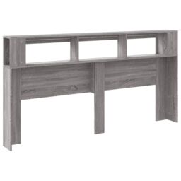 Berkfield Home LED Headboard Grey Sonoma 200 cm Engineered Wood - thumbnail 6