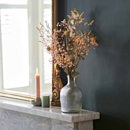 Paper High Rippled Glass Bottle Vase in Clear - Size: Large - thumbnail 3