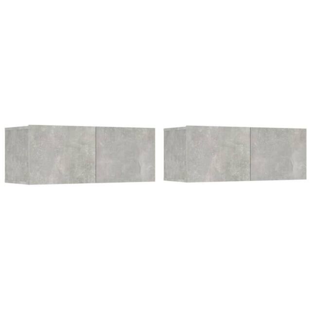 Berkfield Home Classic 4 Piece TV Cabinet Set Concrete Grey Engineered Wood - image 1