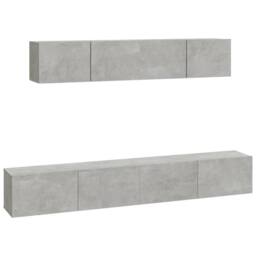 Berkfield Home Classic 4 Piece TV Cabinet Set Concrete Grey Engineered Wood - thumbnail 3