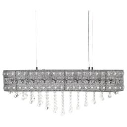 Wyld and Coco Chrome Chandelier with Faceted Crystals W86 x D23 x H120cm in Silver - thumbnail 2
