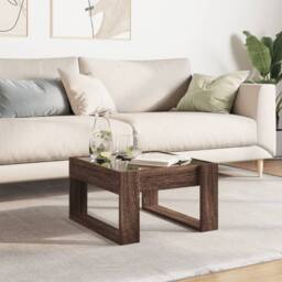 Berkfield Home Coffee Table with Infinity LED Brown Oak 50x53x30 cm - Size: 50 x 53 x 30 cm - thumbnail 4