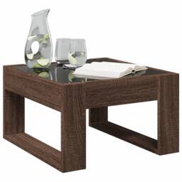 Berkfield Home Coffee Table with Infinity LED Brown Oak 50x53x30 cm - Size: 50 x 53 x 30 cm - thumbnail 5