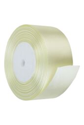 Neel Blue Double Sided Satin Polyester Ribbon Roll, 50mm x 25 Metres in Ivory - thumbnail 3