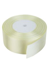 Neel Blue Double Sided Satin Polyester Ribbon Roll, 50mm x 25 Metres in Ivory - thumbnail 2