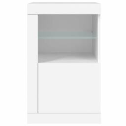 Berkfield Home Side Cabinets with LED Lights 2 pcs White Engineered Wood - thumbnail 8