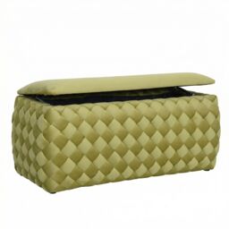 Artemis Home Plumeo Large Velvet Storage Ottoman in Green - thumbnail 2