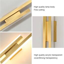 Goeco Modern LED Wall Light 16W Gold 3 Colour Temperatures 3000K/4500K/6500K - thumbnail 8