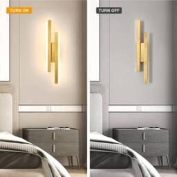Goeco Modern LED Wall Light 16W Gold 3 Colour Temperatures 3000K/4500K/6500K - thumbnail 7