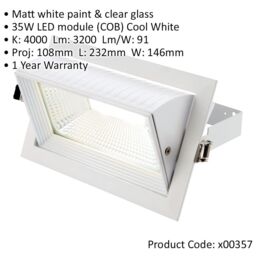Loops 2 PACK Fully Adjustable Ceiling Downlight - 35W Cool White LED - Matt White - thumbnail 2
