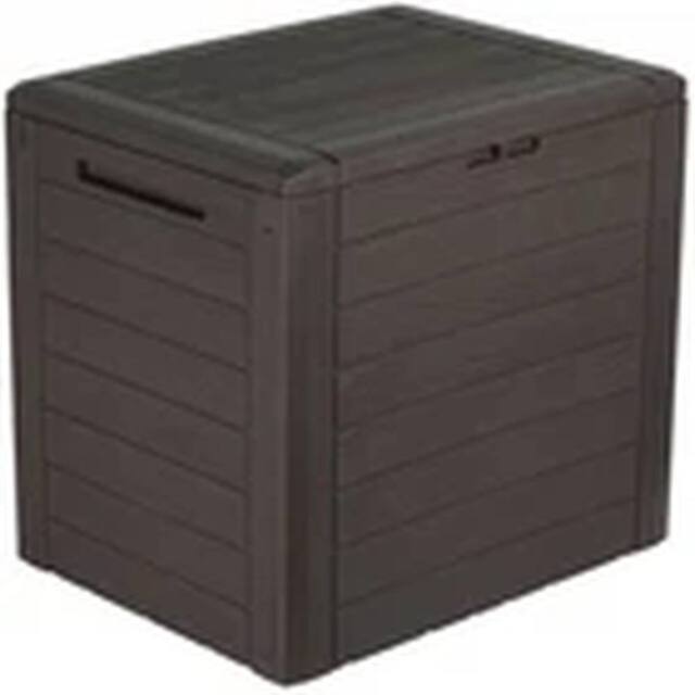 Hinsinc BROWN 280L Tool Storage Box Wood Design Plastic Chest With Lid - image 1