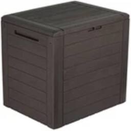 Hinsinc BROWN 280L Tool Storage Box Wood Design Plastic Chest With Lid - thumbnail 1