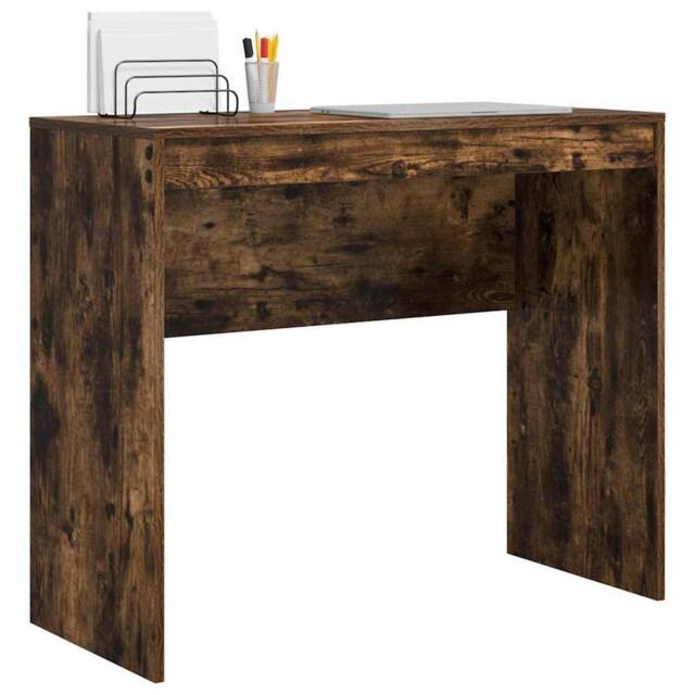 Berkfield Home Modern Writing Desk Smoked Oak Engineered Wood 90 x 40 x 76 cm in Brown - image 1