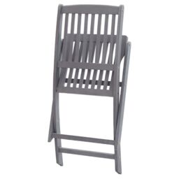 Berkfield Home Folding Outdoor Chairs 8 pcs Solid Acacia Wood in Grey - thumbnail 5