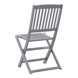 Berkfield Home Folding Outdoor Chairs 8 pcs Solid Acacia Wood in Grey - thumbnail 4