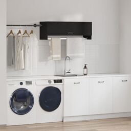 Berkfield Home Black Oak Wardrobe - 100x32.5x35 cm, Made from Engineered Wood - Size: 100x32.5x35 cm - thumbnail 4