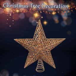 VFM e-Store Christmas Star Tree Decoration 33cm x 29cm Gold X 1 - Size: 33 cm x 29 cm - thumbnail 3
