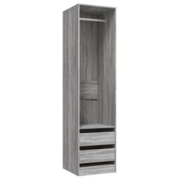 Berkfield Home Wardrobe with Drawers Grey Sonoma 50x50x200 cm Engineered Wood - Size: 50 x 50 x 200 cm - thumbnail 2
