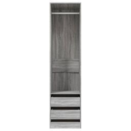 Berkfield Home Wardrobe with Drawers Grey Sonoma 50x50x200 cm Engineered Wood - Size: 50 x 50 x 200 cm - thumbnail 3